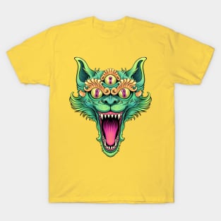 Green Cat Head T-Shirt